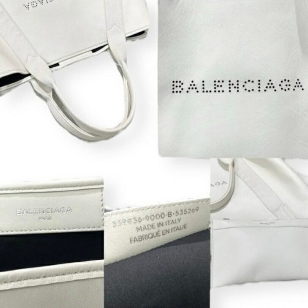 compass1699687642 Balenciaga Blue Cabas Tote White