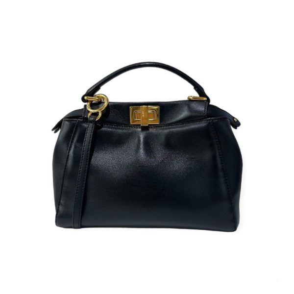 compass1699693279 Fendi Peekaboo Mini Handbag Black