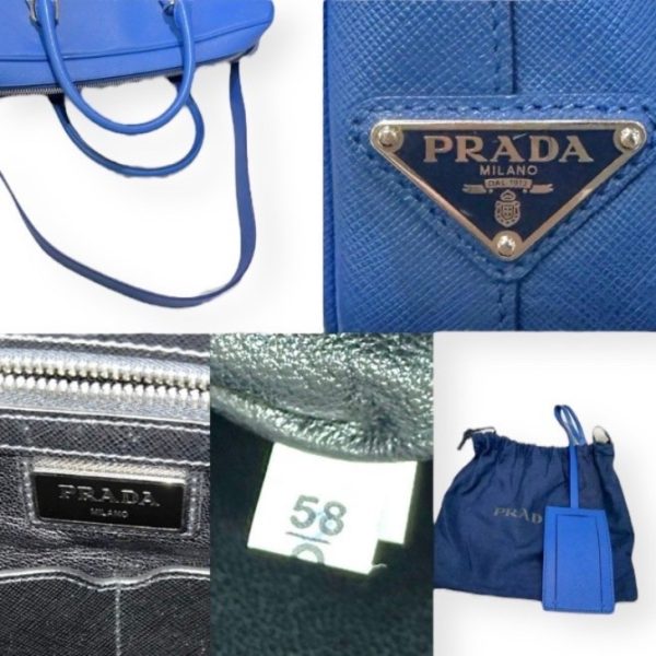 compass1699927840 Prada Saffiano 2way Bag Blue