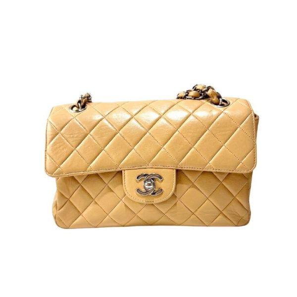 compass1699948859 Chanel W Face Matelasse Shoulder Bag Lambskin Beige