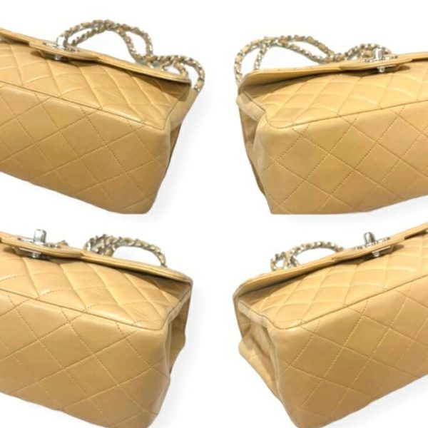 compass1699948902 Chanel W Face Matelasse Shoulder Bag Lambskin Beige