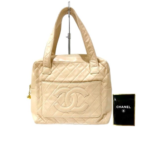 compass1699949844 Chanel Handbag Matelasse Decacoco Lambskin Beige