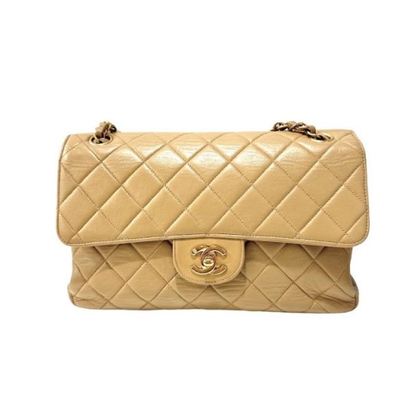 compass1703647752 Chanel W Face Matelasse Shoulder Bag Lambskin Beige