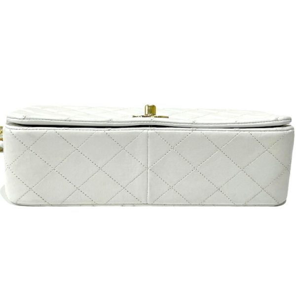 compass1712122967 Chanel Full Flap Matelasse Shoulder Bag Lambskin White