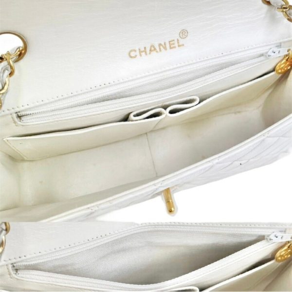 compass1712132929 Chanel Full Flap Matelasse Shoulder Bag Lambskin White