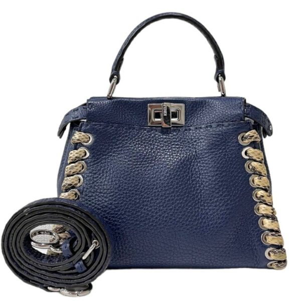 compass1715239994 Fendi Peekaboo Mini Selleria Handbag Blue