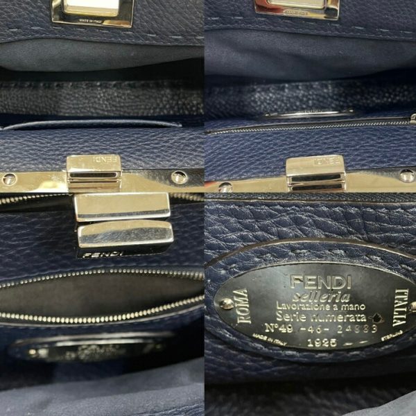 compass1715240014 Fendi Peekaboo Mini Selleria Handbag Blue