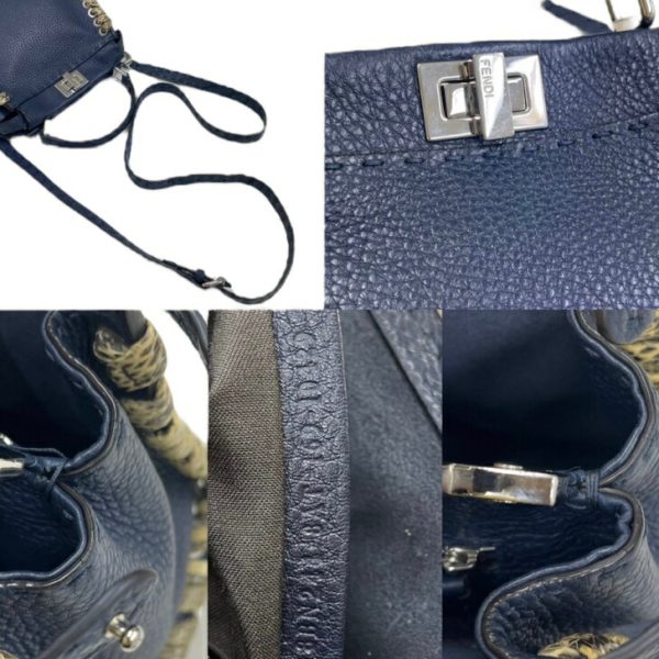 compass1715240027 Fendi Peekaboo Mini Selleria Handbag Blue