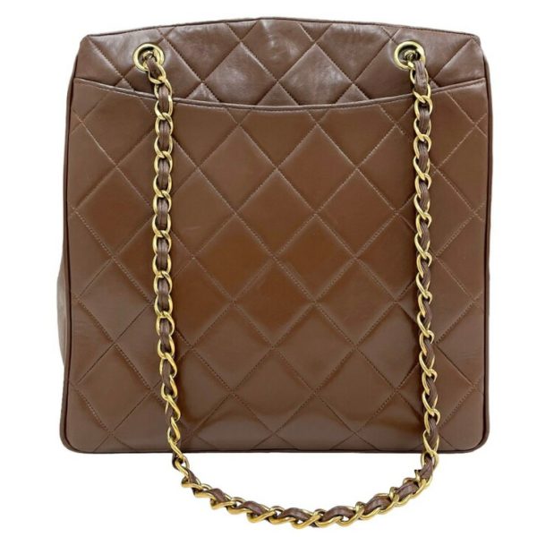 compass1716426386 Chanel Matelasse Shoulder Bag Lambskin Brown