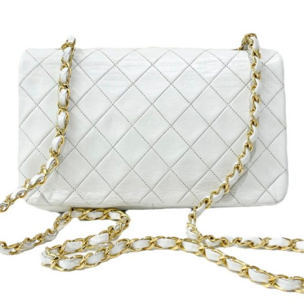 compass1716429059 Chanel Full Flap Matelasse Shoulder Bag Lambskin White