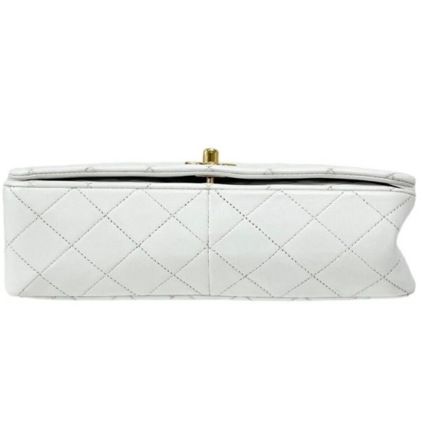 compass1716429064 Chanel Full Flap Matelasse Shoulder Bag Lambskin White