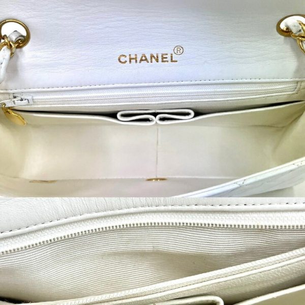 compass1716429069 Chanel Full Flap Matelasse Shoulder Bag Lambskin White