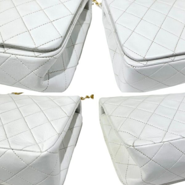 compass1716429074 Chanel Full Flap Matelasse Shoulder Bag Lambskin White