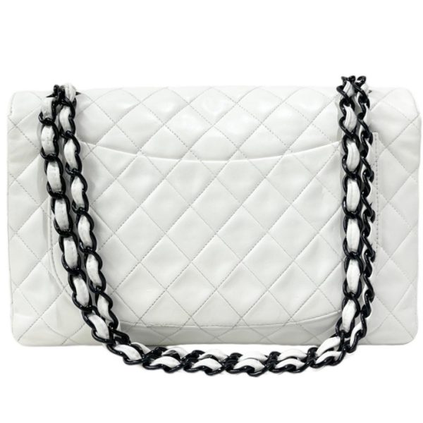 compass1716430990 Chanel Matelasse Shoulder Bag Lambskin White Black