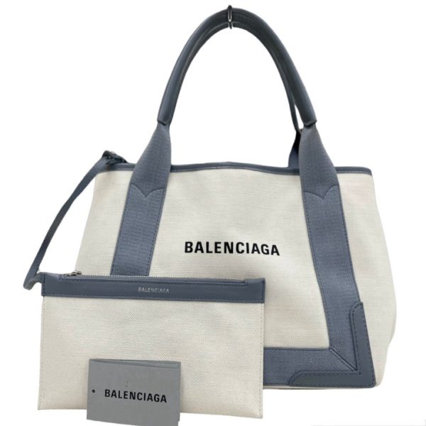 compass1716433250 Balenciaga Blue Cabas Tote White