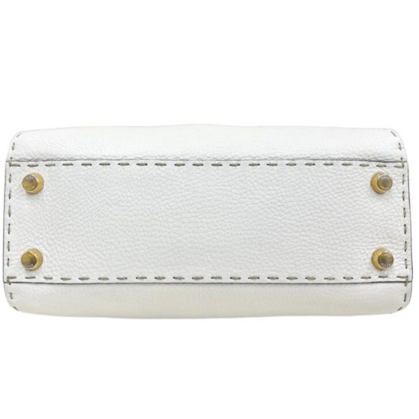 compass1718871822 Fendi Peekaboo Iconic Selleria Handbag White