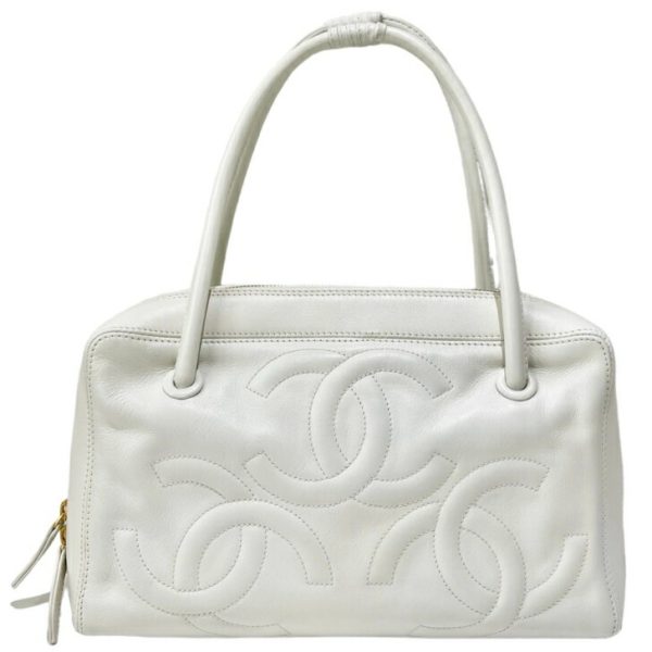 compass1718874838 Chanel Handbag Triple Coco Lambskin White