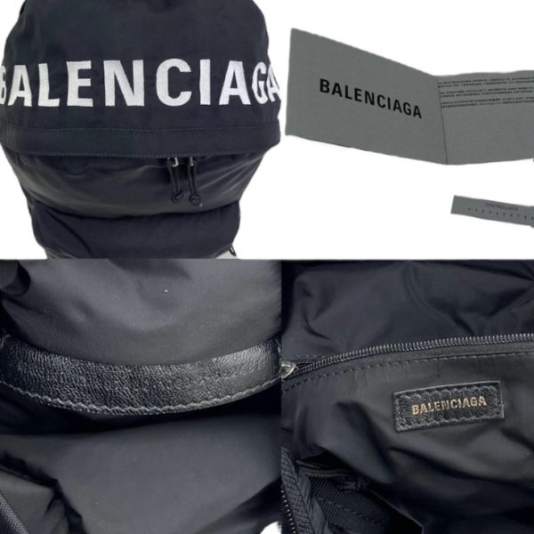 compass1718952350 Balenciaga Wheel Nylon Backpack Black