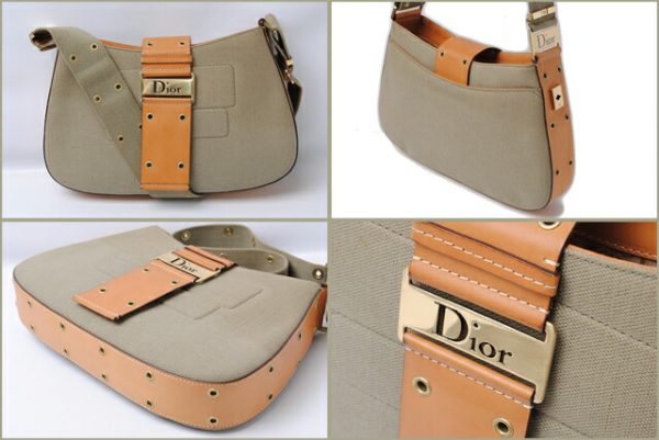 d 0422 2 Christian Dior Shoulder Bag Street Chic Khaki