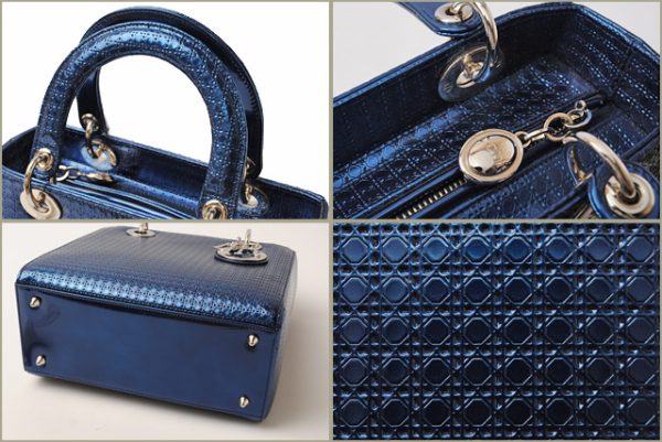 d 16 003 2 Christian Dior Handbag Diorissimo Metallic Blue