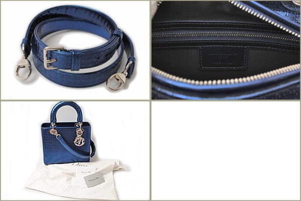 d 16 003 3 Christian Dior Handbag Diorissimo Metallic Blue