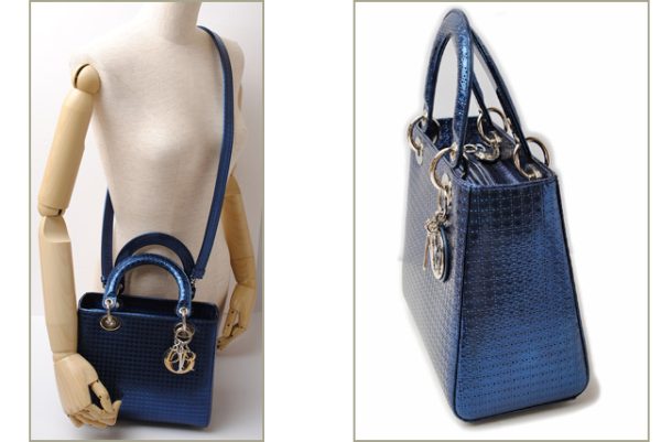 d 16 003 5 Christian Dior Handbag Diorissimo Metallic Blue