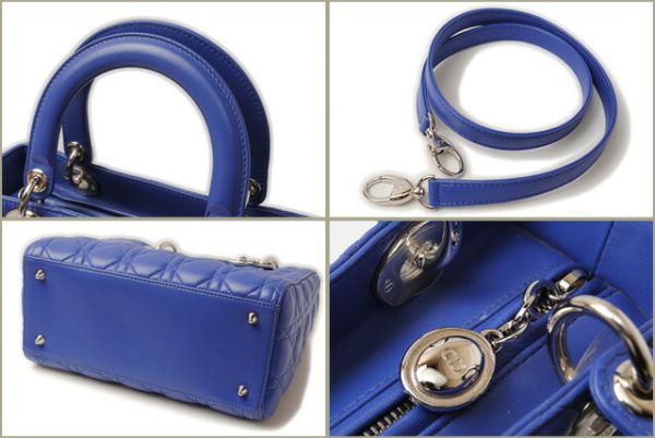 d 16 004 2 Christian Dior Handbag Cannage Blueberry