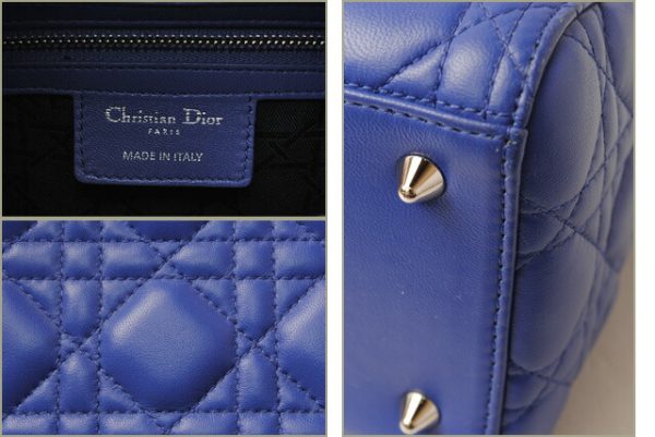 d 16 004 3 Christian Dior Handbag Cannage Blueberry