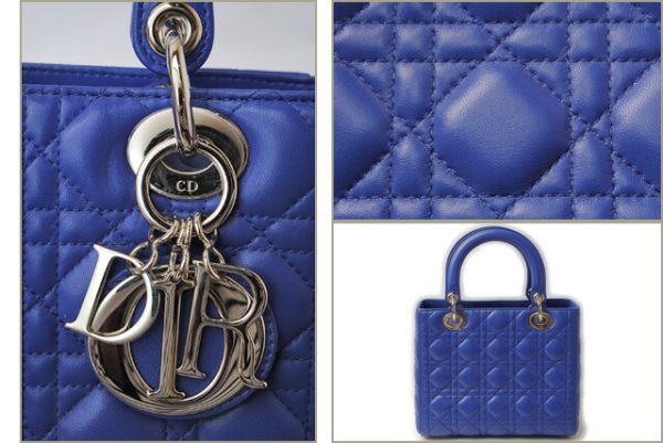 d 16 004 6 Christian Dior Handbag Cannage Blueberry