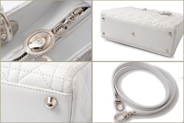 d 16 005 3 Christian Dior Dior Handbag Cannage White