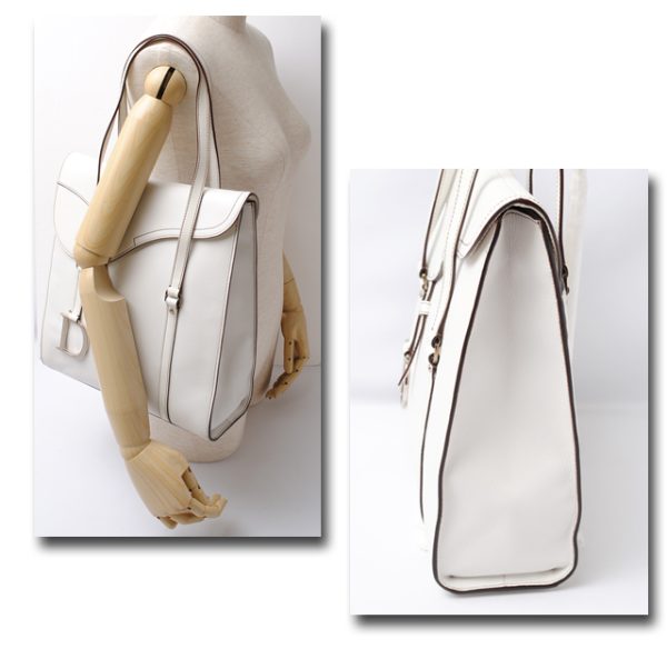 d 784 6 Christian Dior Saddle Bag Shoulder Bag White