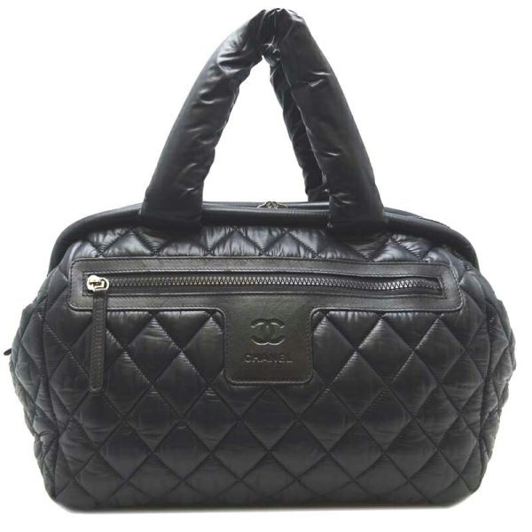 dh60076 11 Chanel Coco Cocoon Nylon Handbag Black