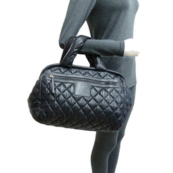 dh60076 20 Chanel Coco Cocoon Nylon Handbag Black