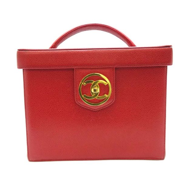 dh60452 1 Chanel Vanity Caviar Skin Handbag Red