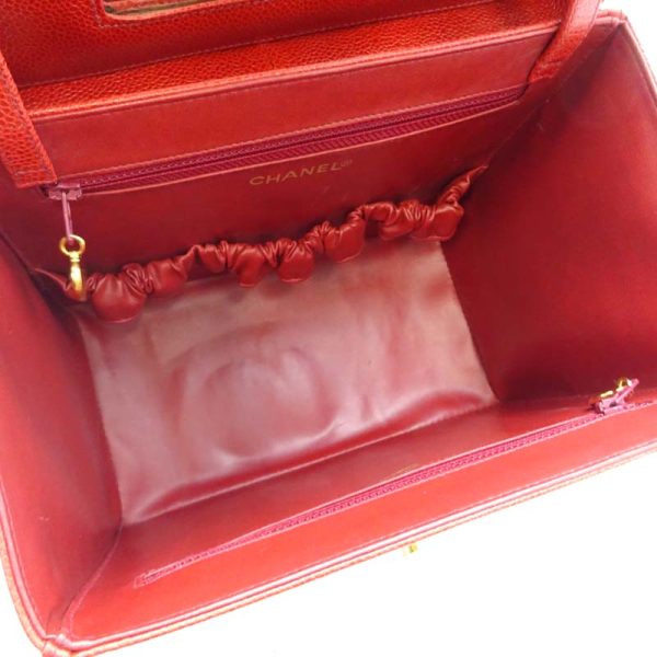 dh60452 6 Chanel Vanity Caviar Skin Handbag Red