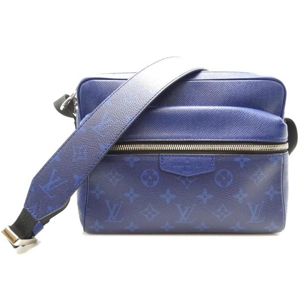 dh61868 1 Louis Vuitton Outdoor Messenger PM Taiga Shoulder Bag Blue