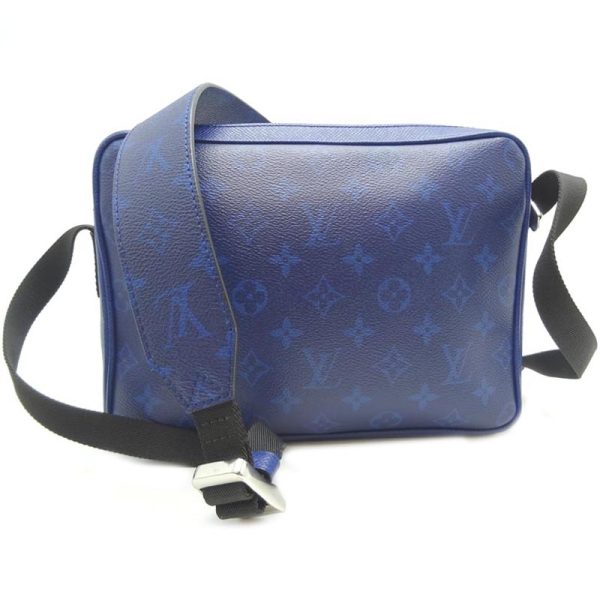 dh61868 2 Louis Vuitton Outdoor Messenger PM Taiga Shoulder Bag Blue