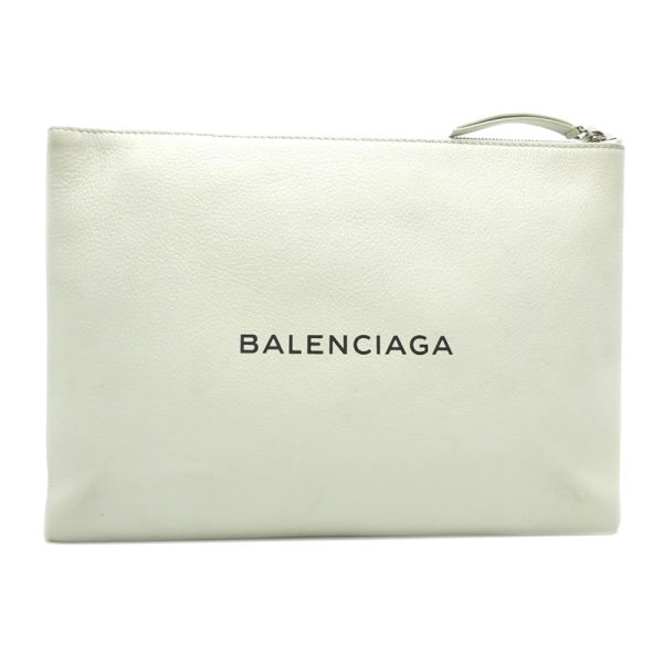 dh62926 1 Balenciaga Shopping Clip M Clutch Bag White