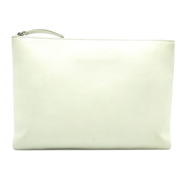 dh62926 2 Balenciaga Shopping Clip M Clutch Bag White