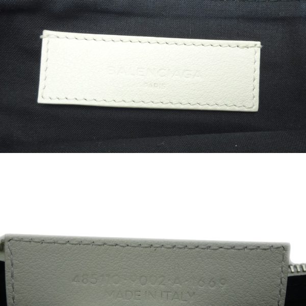 dh62926 5 Balenciaga Shopping Clip M Clutch Bag White