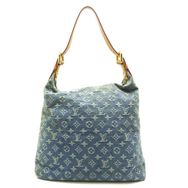 dh63200 2 Louis Vuitton Baggy GM Denim Shoulder Bag Blue Brown