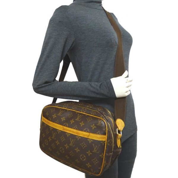 dh64374 10 Louis Vuitton Reporter PM Monogram Shoulder Bag Brown