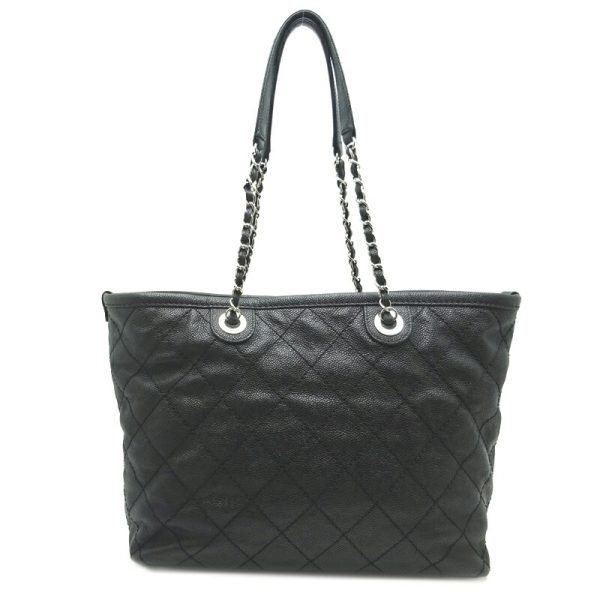 dh64620 2 Chanel Caviar Skin Chain Caviar Skin Tote Bag Black