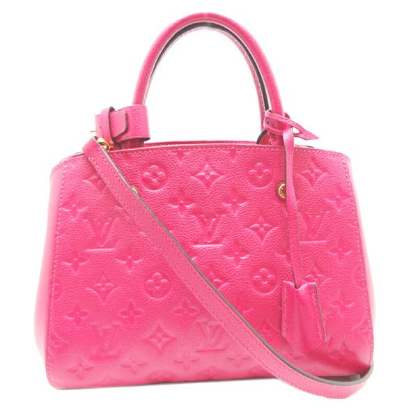 dh65198 1 Louis Vuitton Montaigne BB Monogram Empreinte Handbag Pink