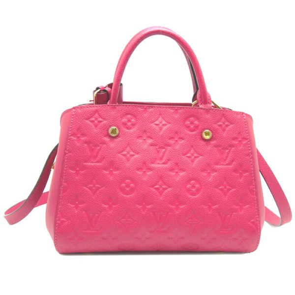 dh65198 2 Louis Vuitton Montaigne BB Monogram Empreinte Handbag Pink