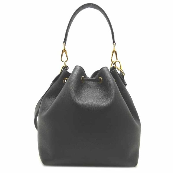 dh65877 2 Louis Vuitton Lock Me Bucket Grain Shoulder Bag Black