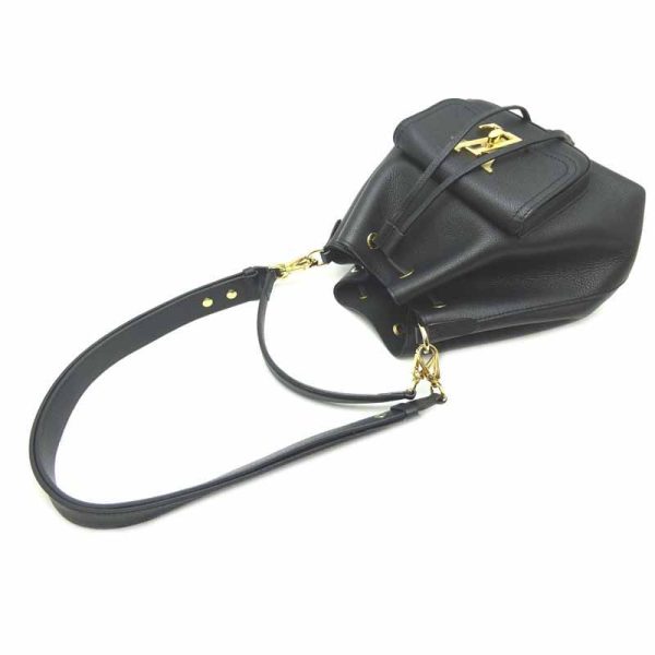 dh65877 4 Louis Vuitton Lock Me Bucket Grain Shoulder Bag Black