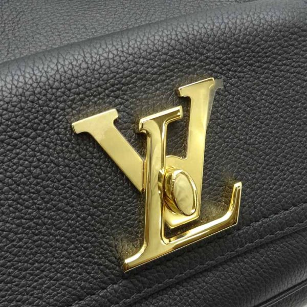 dh65877 7 Louis Vuitton Lock Me Bucket Grain Shoulder Bag Black