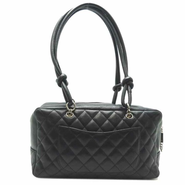 dh66196 2 Chanel Cambon Line Bowling Calf Shoulder Bag Black