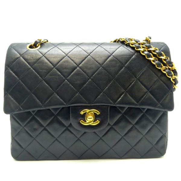 dh66633 11 Chanel Matelasse 25 Chain Lambskin Shoulder Bag Black